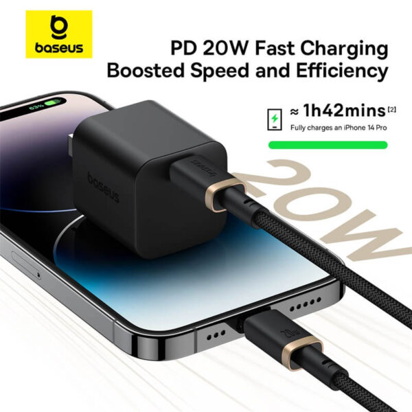 BASEUS DURA TYPE C TO LIGHTNING IP 20W CABLE 1M BLACK thumbnail 4