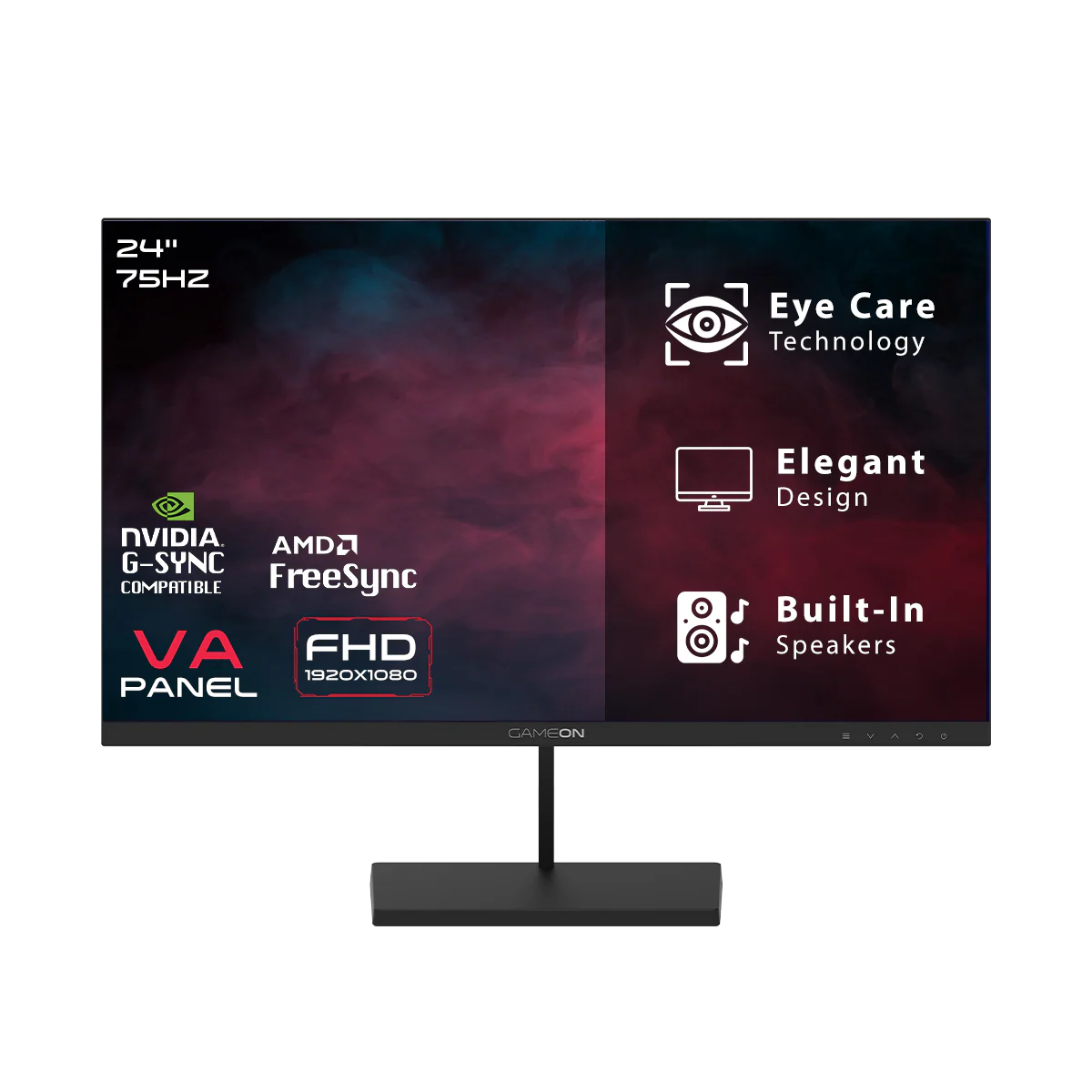 GAMEON 24 INCH FHD 1080P 75HZ 5MS VA PANEL GAMING MONITOR BLACK GB24F75