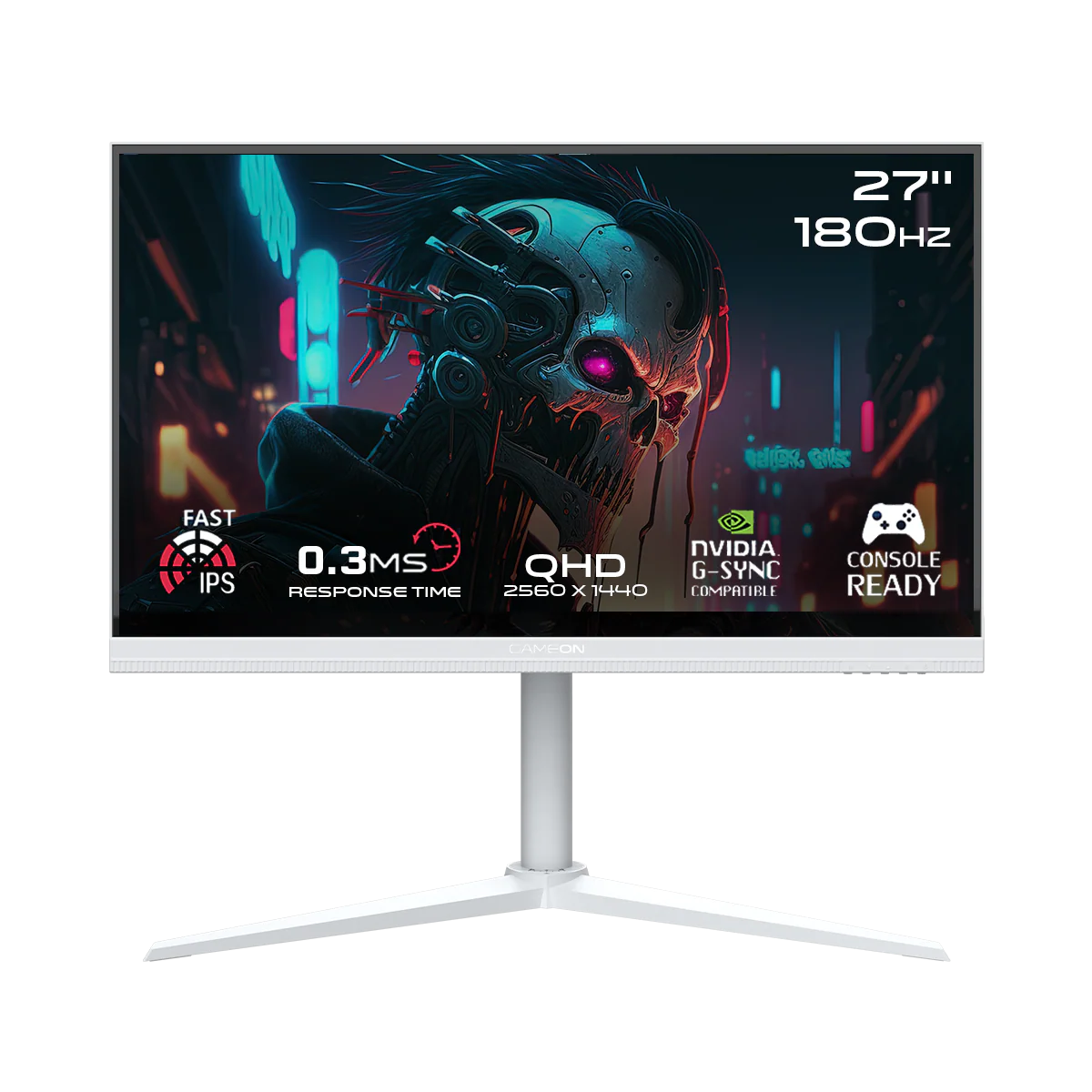 GAMEON ARTIC PRO SERIES 27 INCH QHD 180HZ MPRT 0.3MS FAST IPS GAMING MONITOR WHITE GOA27QHD180IPS