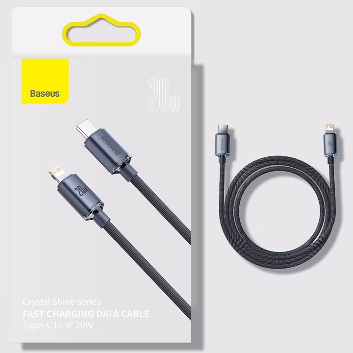 BASEUS CRYSTAL SHINE 20W TYPE C TO LIGHTNING CABLE 2M BLACK thumbnail 14