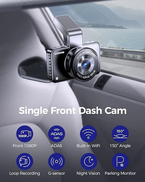 AZDOME FullHD Front & Rear Dash Camera Kit with WiFi - M17 Pro WR02 thumbnail 2