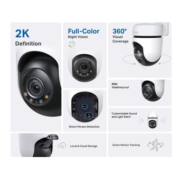 TP-Link Outdoor Pan Tilt Home Security WiFi Camera - Tapo C510W thumbnail 2