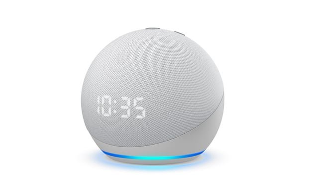 AMAZON ECHO DOT (4TH GEN) SPEAKER WITH CLOCK WHITE B7W644