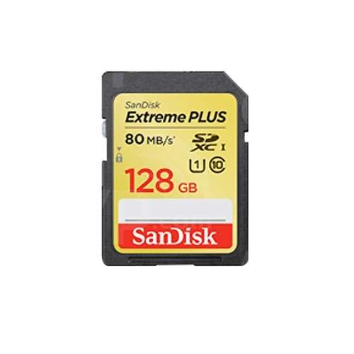 SANDISK EXTREME PLUS  SDXC UHS-I CARD 128GB 80MB/S 533X SDSDXS-128G-X46