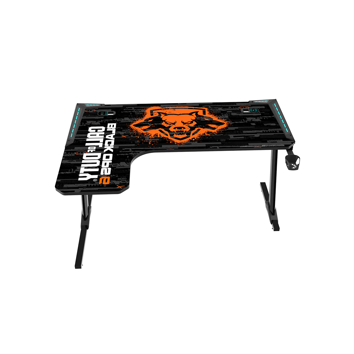 GAMEON CALL OF DUTY RGB FLOWING LIGHT GAMING DESK WITH TABLE MOUSE PAD BLKOPS6-RAPTOR-L thumbnail 5