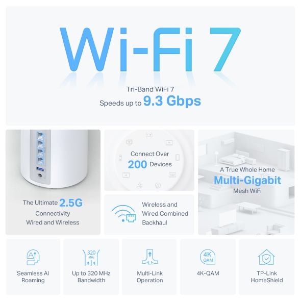 TP-LINK BE9300 WHOLE HOME MESH WIFI 7 SYSTEM DECO BE65 (1-PACK) thumbnail 4