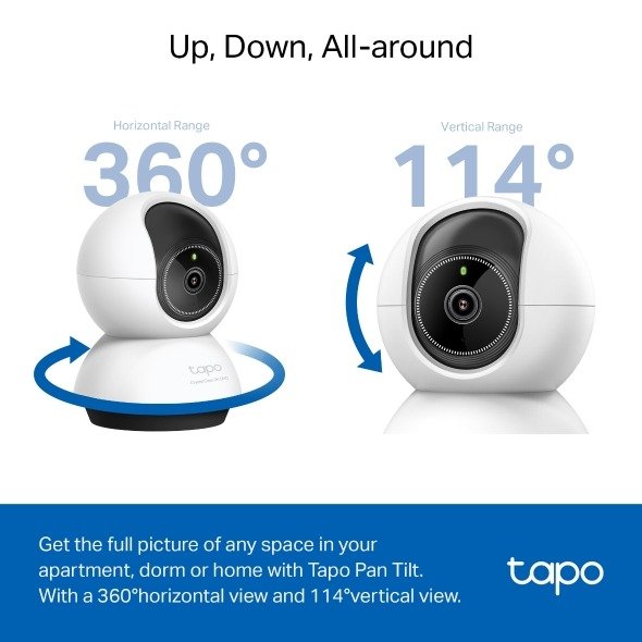 TP-Link Pan/Tilt AI Home Security WiFi Camera - Tapo 2K QHD TC72 thumbnail 7