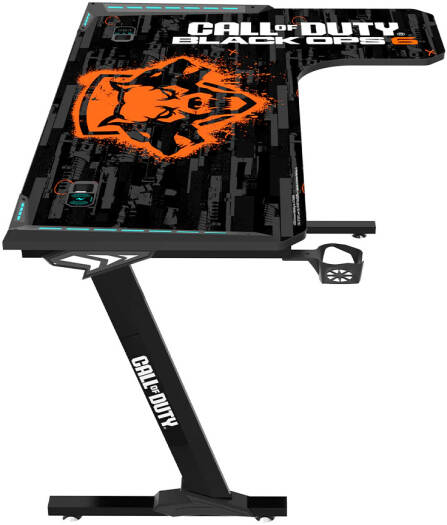 GAMEON CALL OF DUTY RGB FLOWING LIGHT GAMING DESK WITH TABLE MOUSE PAD BLKOPS6-RAPTOR-R thumbnail 3