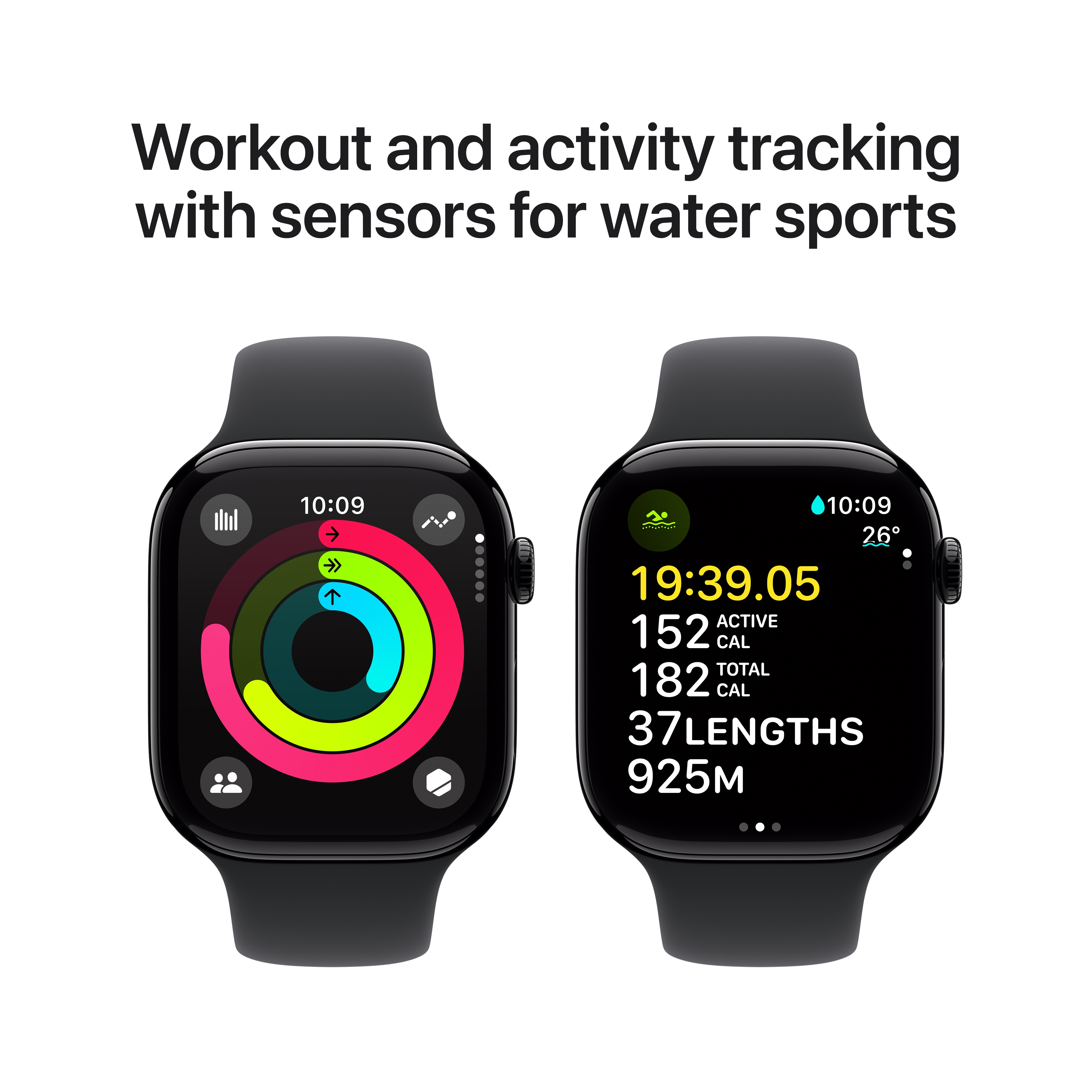 APPLE WATCH SERIES 10 46MM GPS JET BLACK ALUMINIUM WITH BLACK SPORT BAND MWX13 thumbnail 4
