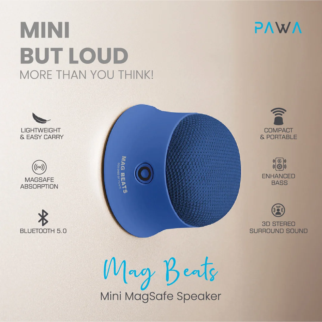 PAWA MAG BEATS MINI MAGSAFE SPEAKER BLUE PW-BTSPKMG2-BU thumbnail 4