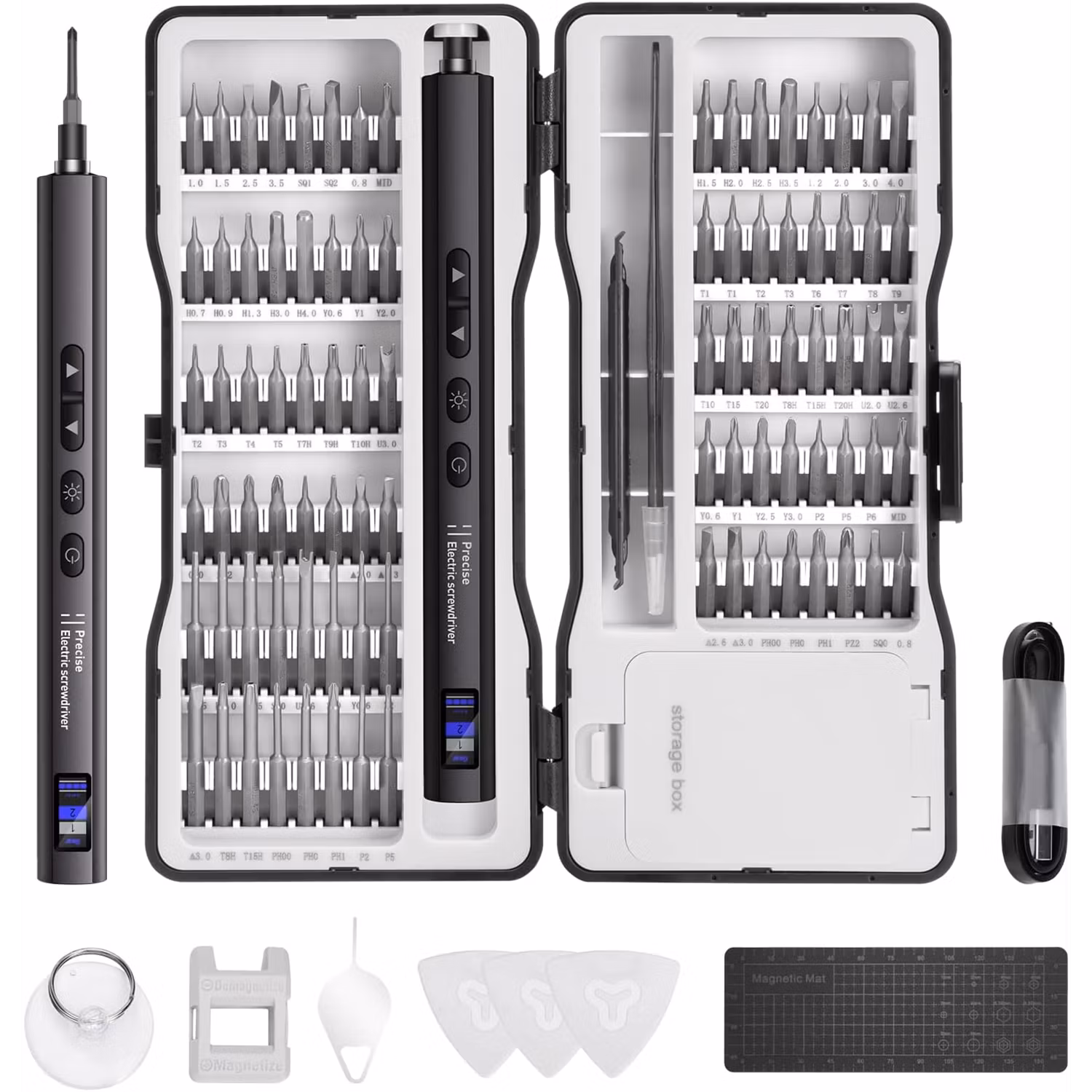 PORODO ELECTRIC SCREWDRIVER KIT BLACK PDGTE970BK