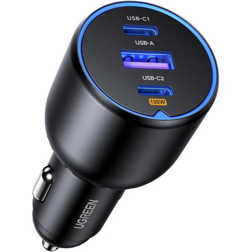 UGREEN 3 PORT FAST CAR CHARGER 130W BLACK 35025
