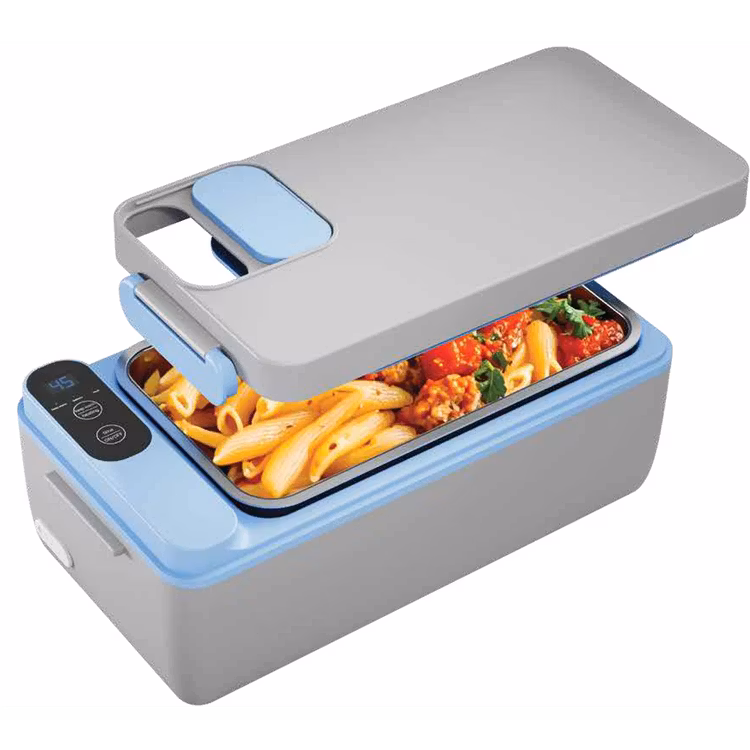 POWEROLOGY LUMO PORTABLE HEATED LUNCH BOX GREY BLUE PLBF818GYBL