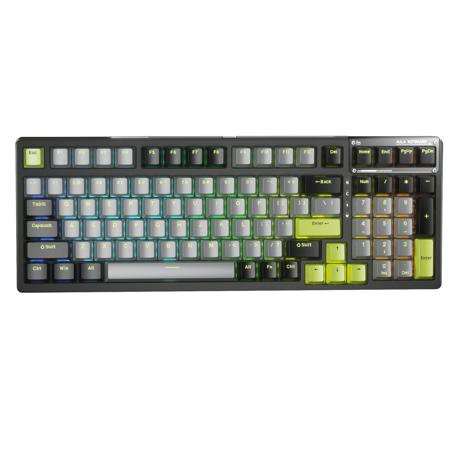 AULA WIND 3 IN 1 HOT SWAPPABLE RGB GASKET TRANSPARENT KEYBOARD F98