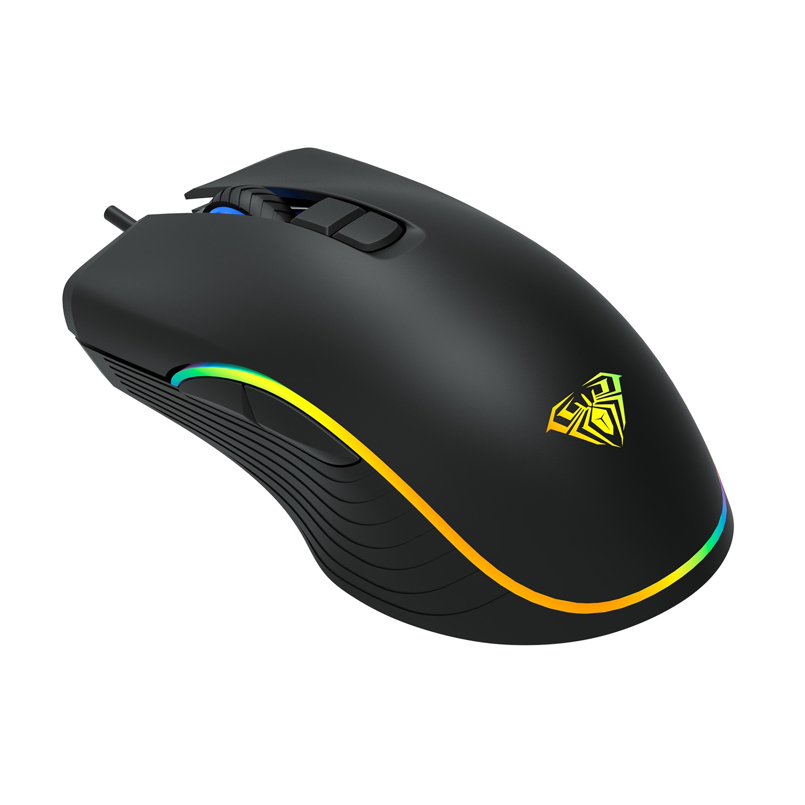 AULA WIND GAMING MOUSE BLACK+RAINBOW BACKLIGHT F806