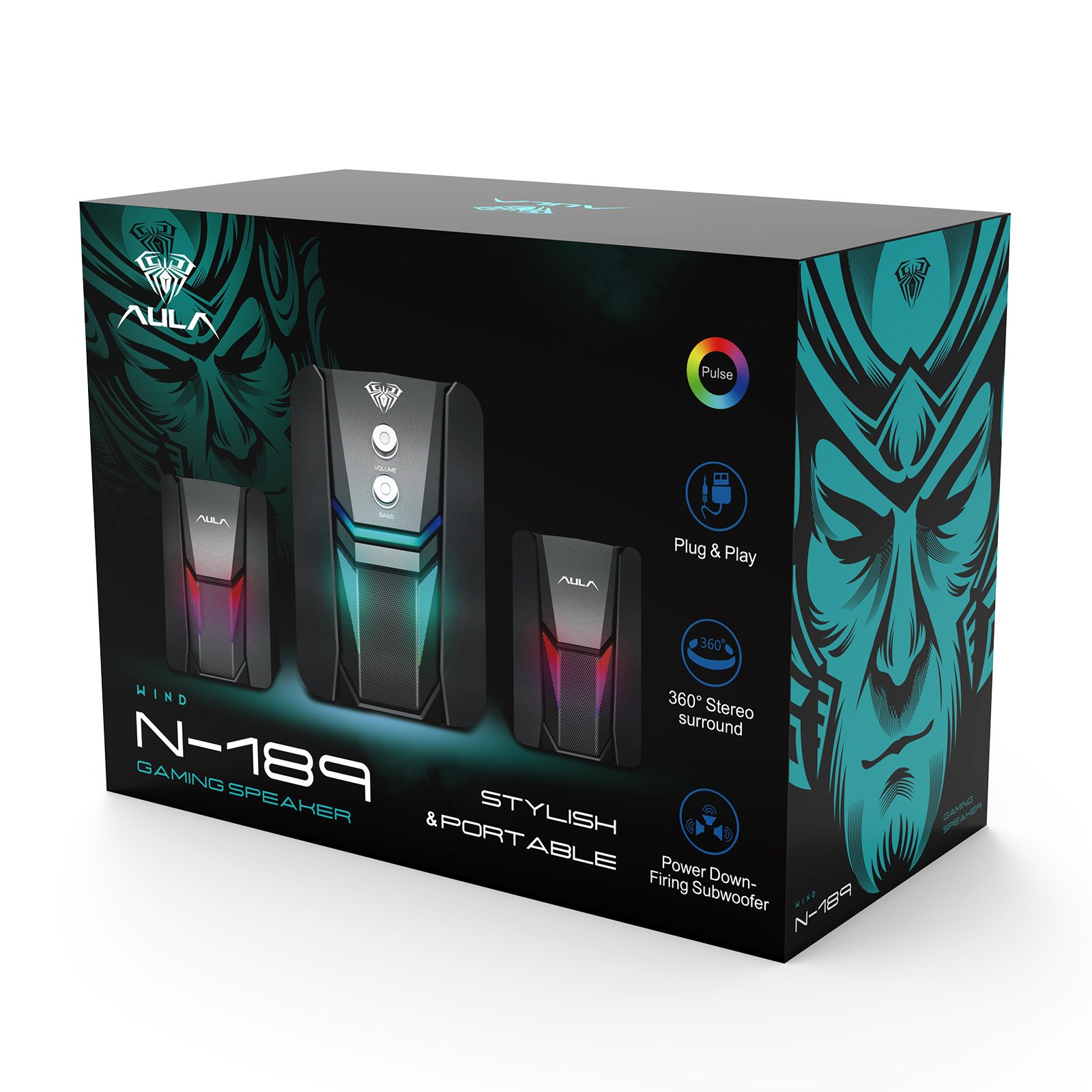 AULA Wind Stylish and Portable Gaming Speaker (N-189) - Compact Design with Rich Sound Quality thumbnail 3