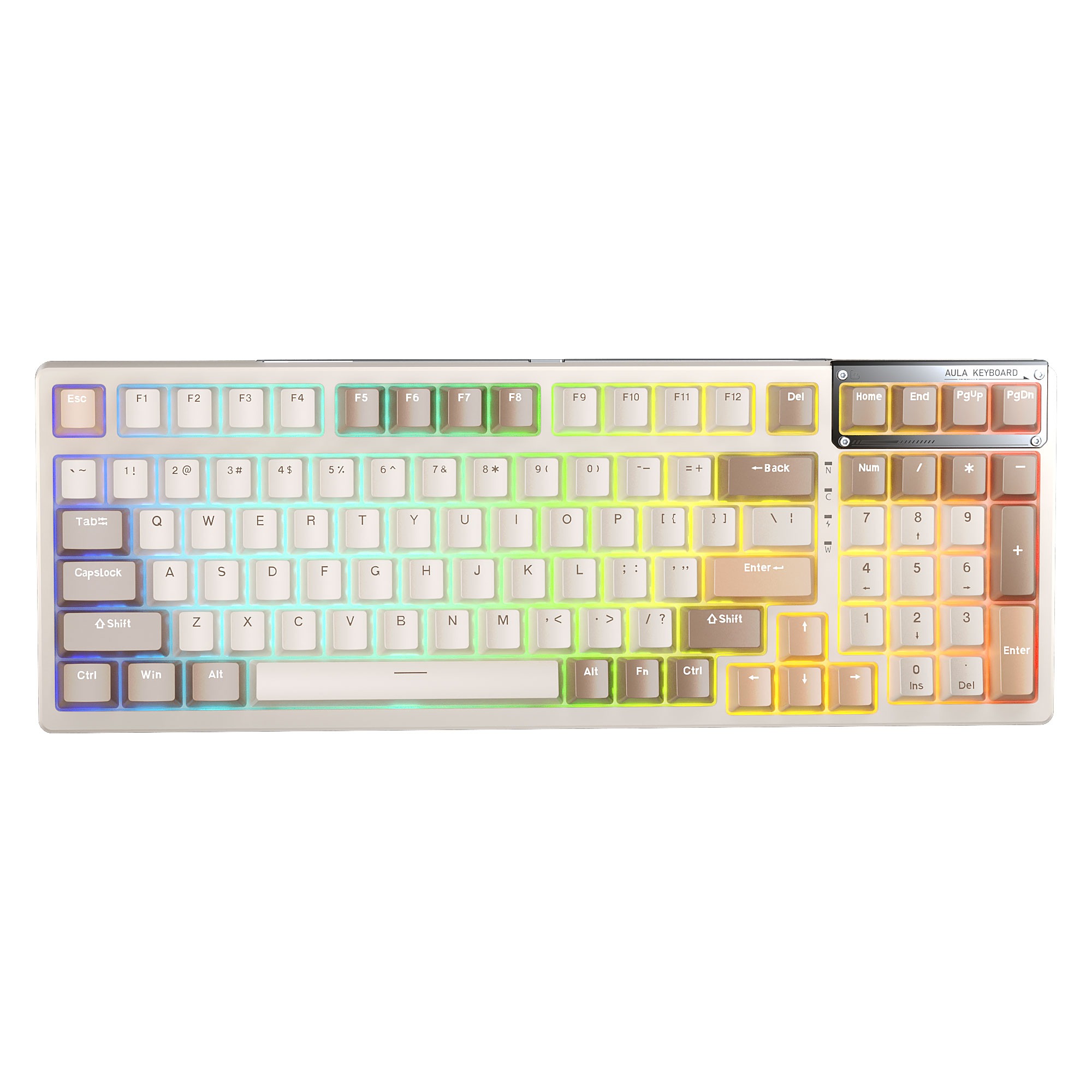 AULA 98 KEYS RGB 98% MECHANICAL GAMING KEYBOARD TRI-MODE NIMBUS V3 SWITCH F98 SUNSET COFFEE