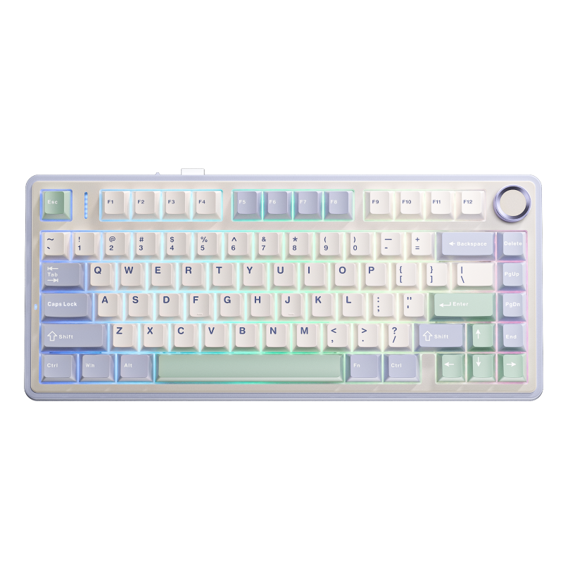AULA F75 Enchanted Garden Mechanical Gaming Keyboard (75 Keys, 75%, RGB, Tri-Mode, Knob Control, Reaper Switch) - Elegant Design with Enhanced Functionality thumbnail 3