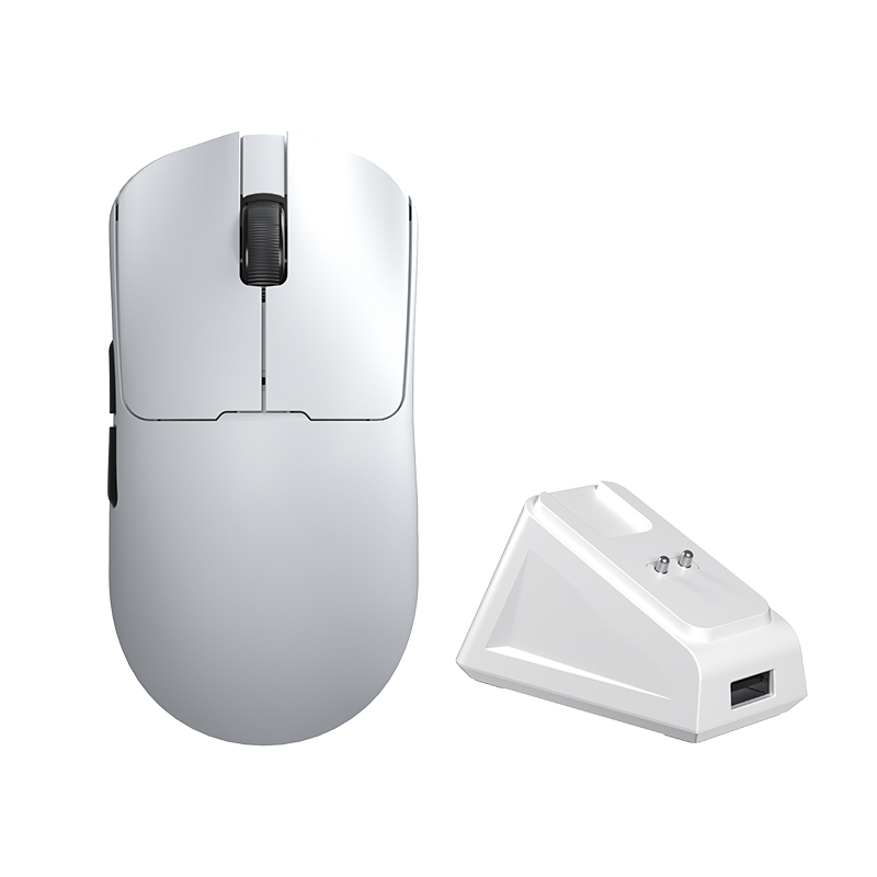 AULA ERGONOMIC TRI MODE WIRELESS GAMING MOUSE WITH MAGNETIC BASE SC380PRO WHITE