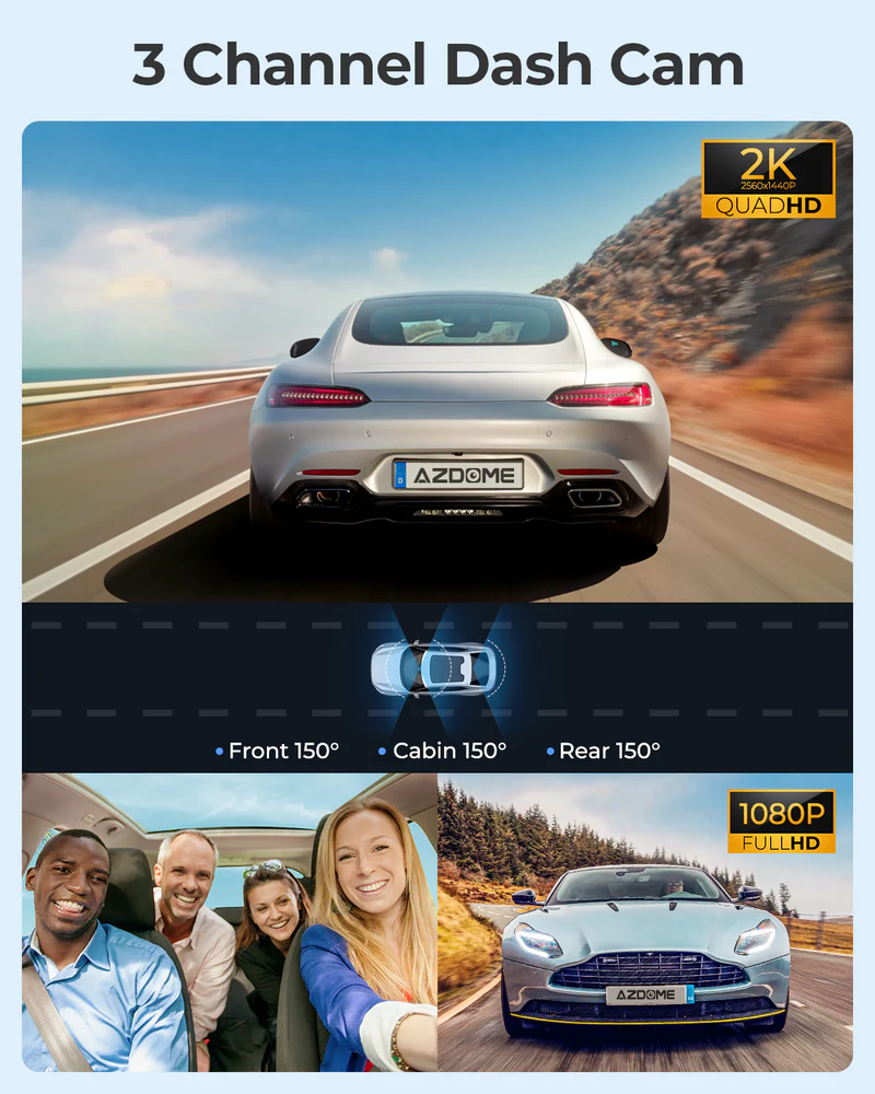 AZDOME 4K Front and Rear Dash Camera Kit with 3.19-Inch Screen, IR Night Vision, 24H Parking Mode - M550 thumbnail 2