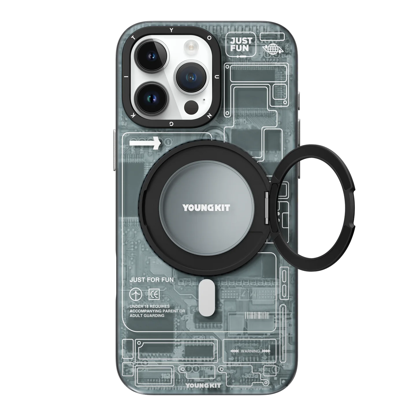 YOUNGKIT IPHONE 16 PRO TECHNOLOGY CASE GRAY CX020