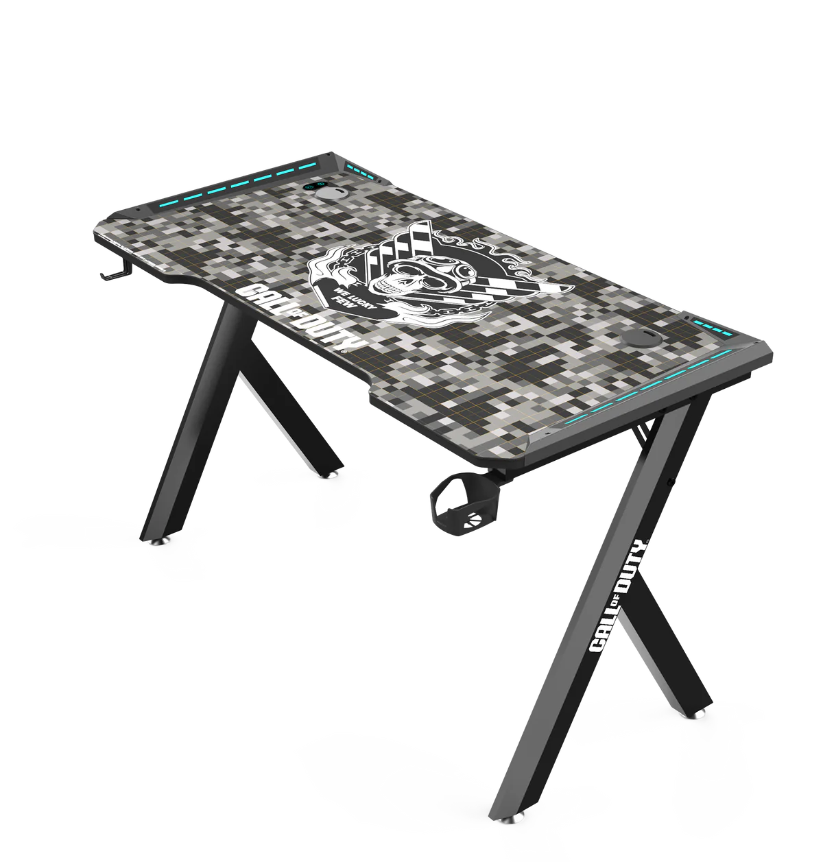 GAMEON HAWKSBILL SERIES RGB FLOWING LIGHT GAMING DESK BLACK/GREY COD-HAWKSBILL-02