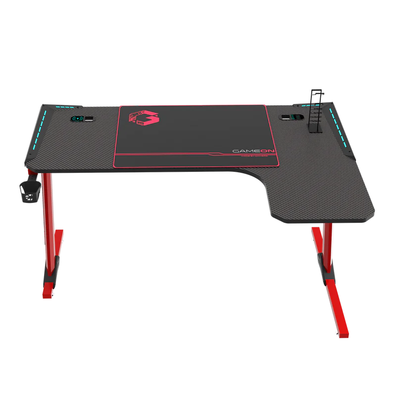 GAMEON PHANTOM XL-L SERIES L-SHAPED RGB FLOWING LIGHT GAMING DESK GO-PHANTOMXL-R