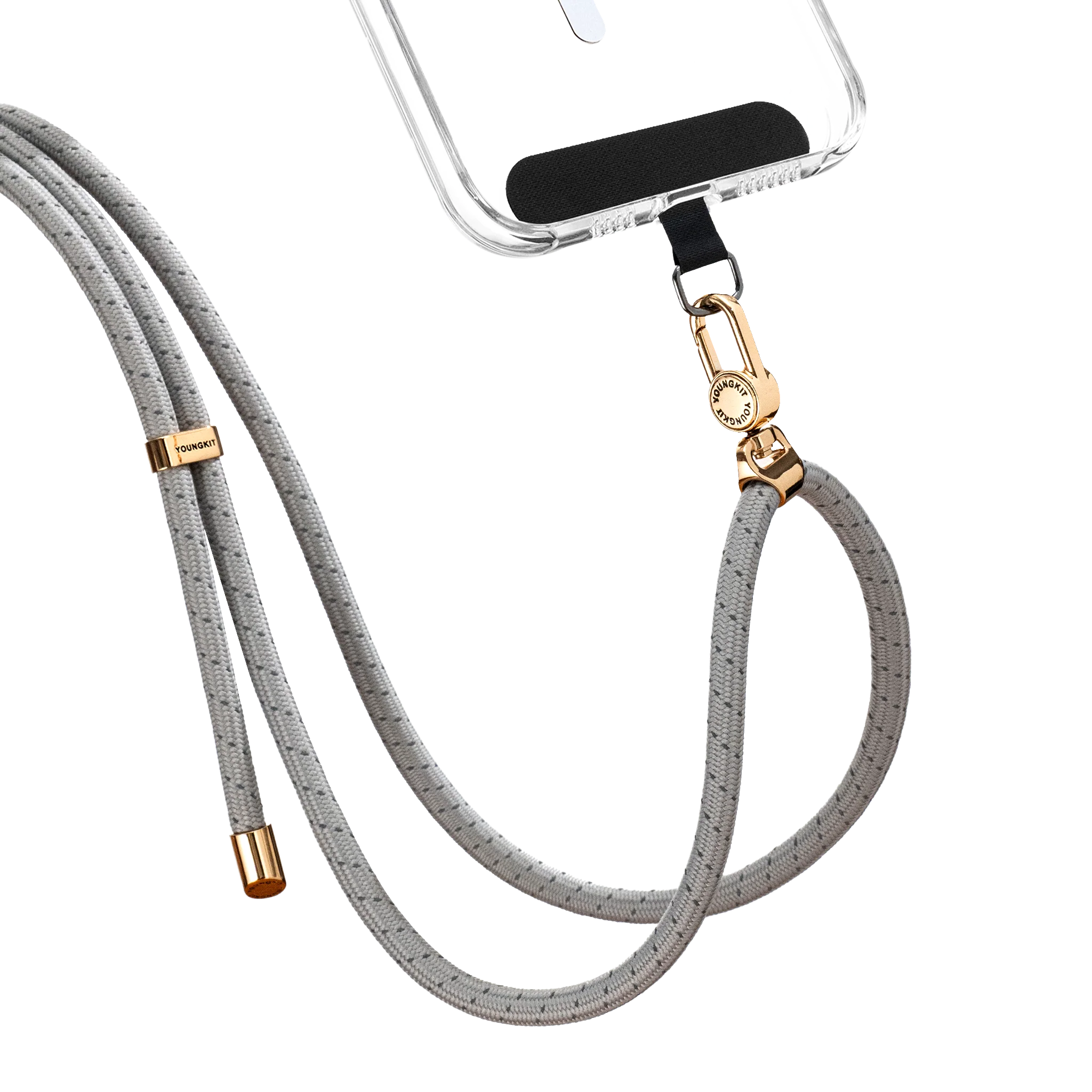 YOUNGKIT CROSSBODY LANYARD WITH STRAP CARD 7.0 MM GRAY YQ002