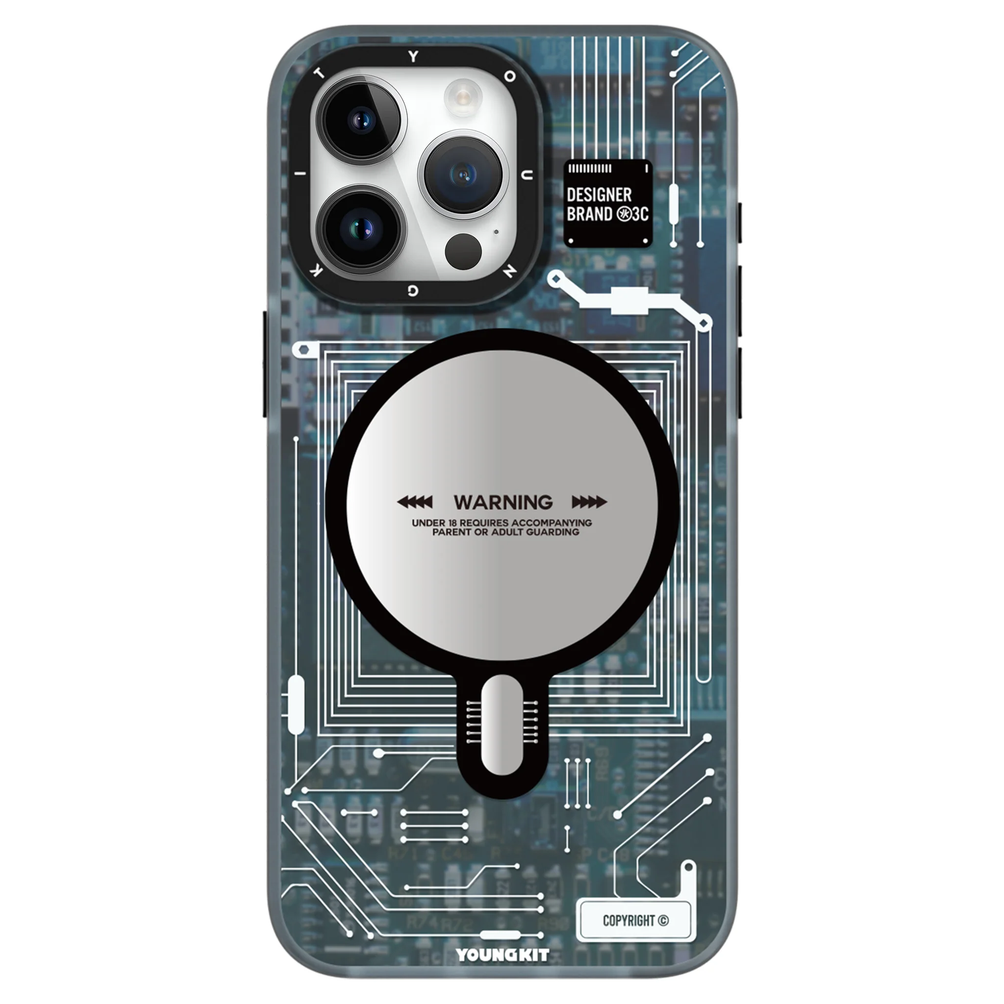 YOUNGKIT IPHONE 16 PRO TECHNOLOGY CASE BLUE CX018