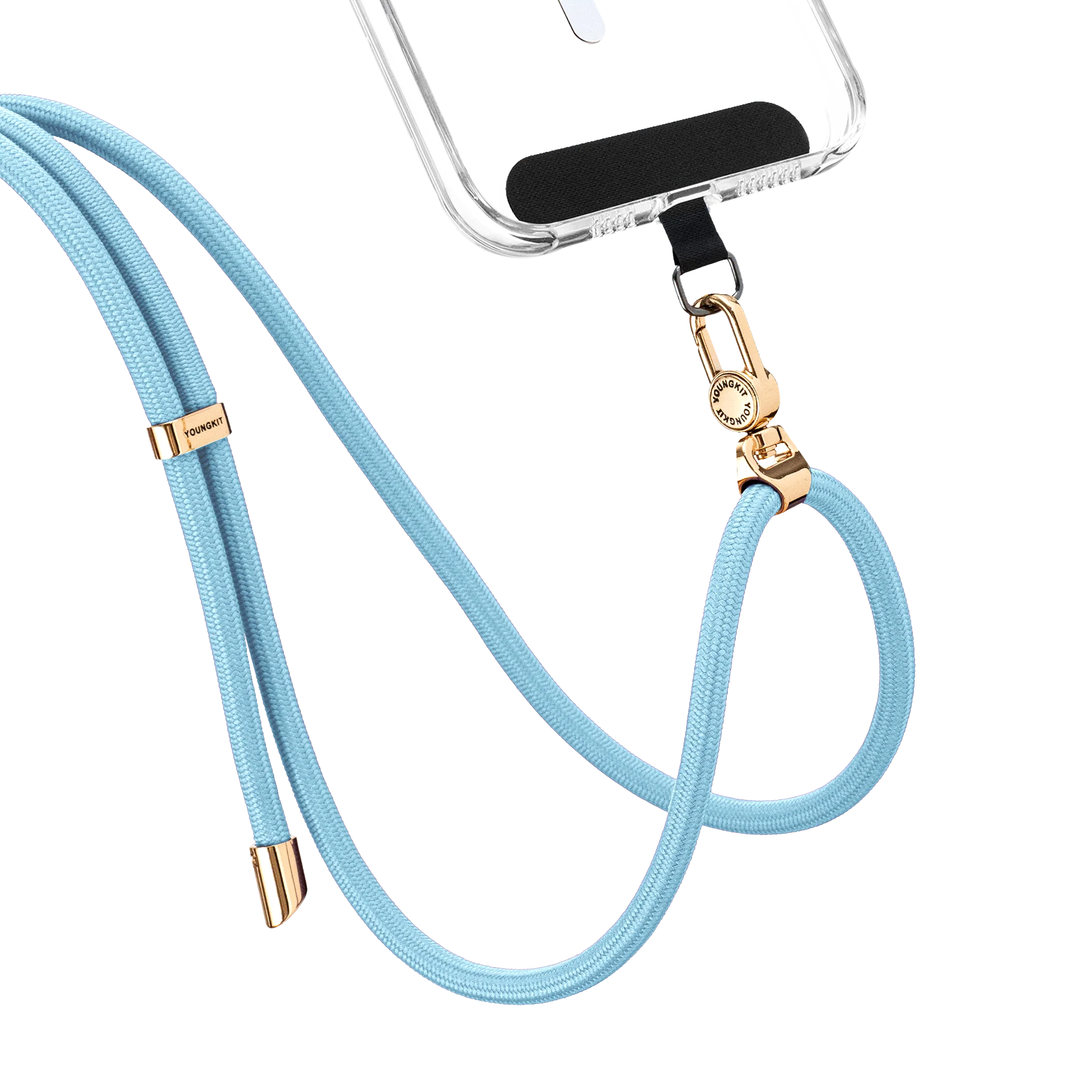 YOUNGKIT CROSSBODY LANYARD WITH STRAP CARD 7.0 MM LIGHT BLUE YQ001
