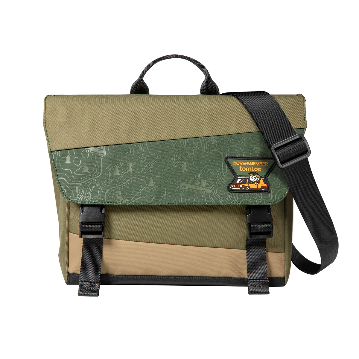 TOMTOC SLASH T27 11 INCH SHOULDER BAG GREEN T27S1T1GC