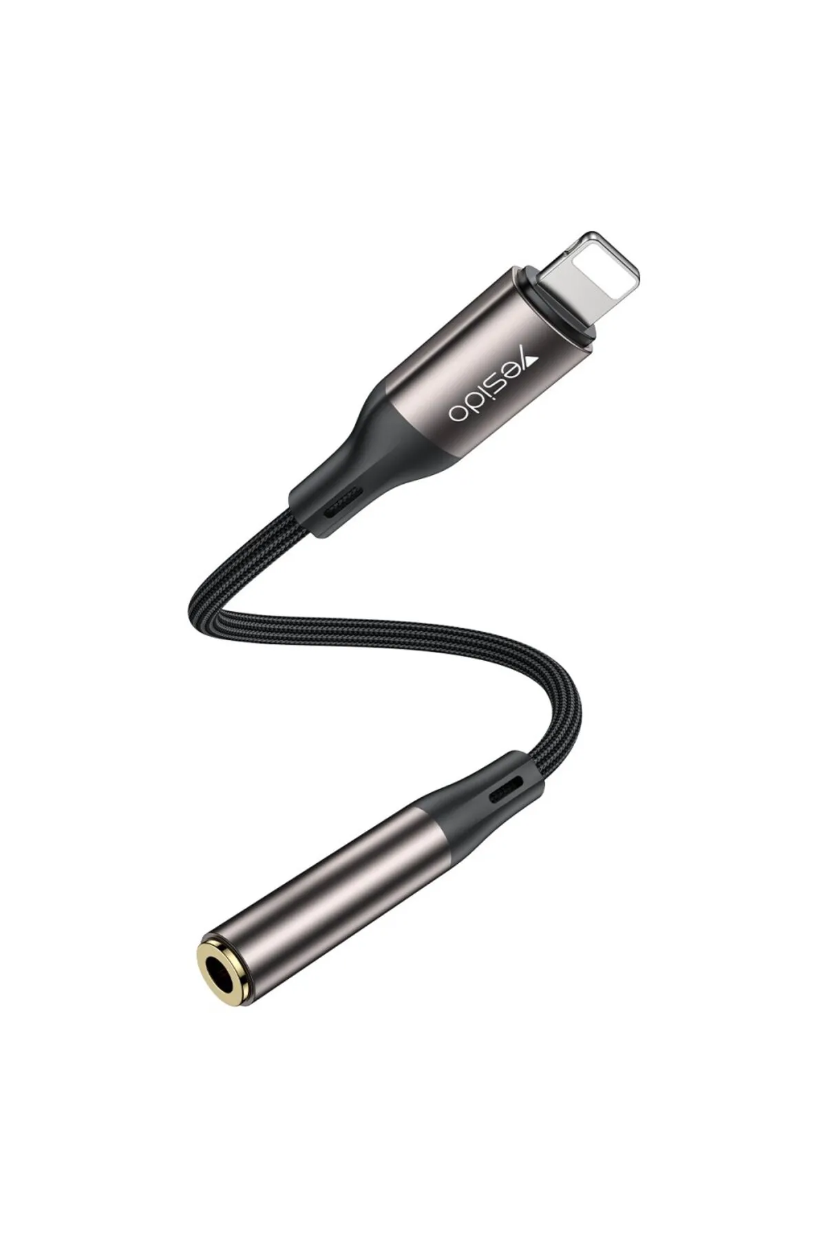 YESIDO LIGHTNING TO 3.5MM AUDIO ADAPTER BLACK YAU45