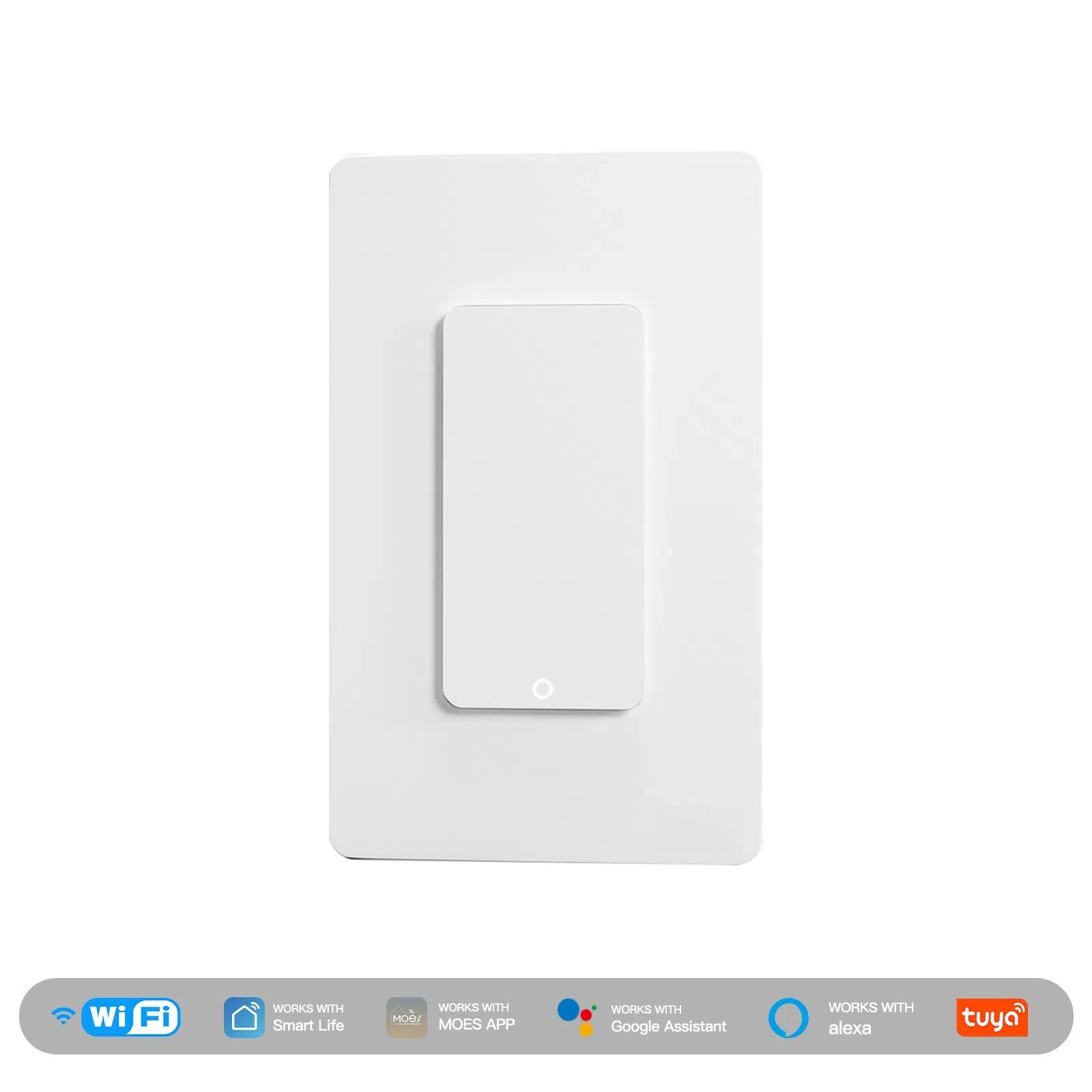 WiFi Smart In-Wall Light Switch (WS-B-US) - White, 1/2/3/4 Gang Options, Push Button, App-Controlled thumbnail 5