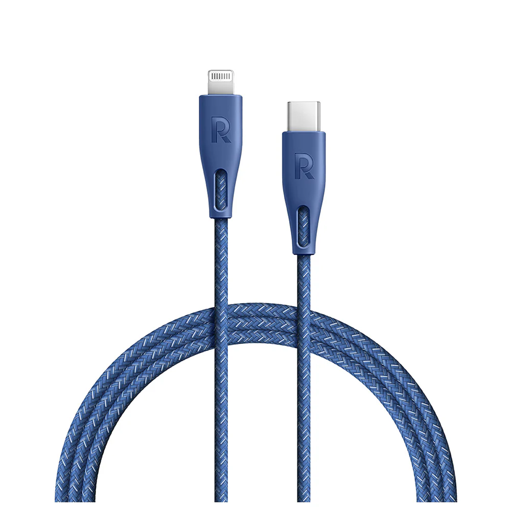 RAVPOWER TYPE-C TO LIGHTNING NYLON CABLE 0.3M BLUE RP-CB1003