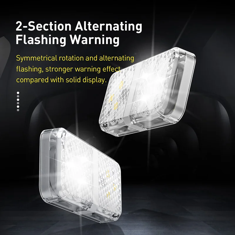 BASUES DOOR OPEN WARNING LIGHT 2PCS WHITE CRFZD-02 thumbnail 2