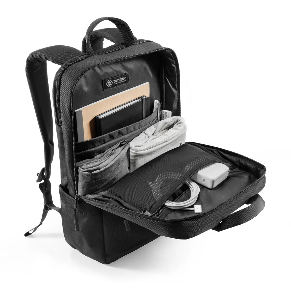Tomtoc Navigator T71 15.6-inch Laptop Backpack (Black, T71M1D1) - Sleek and Durable Travel Companion thumbnail 12