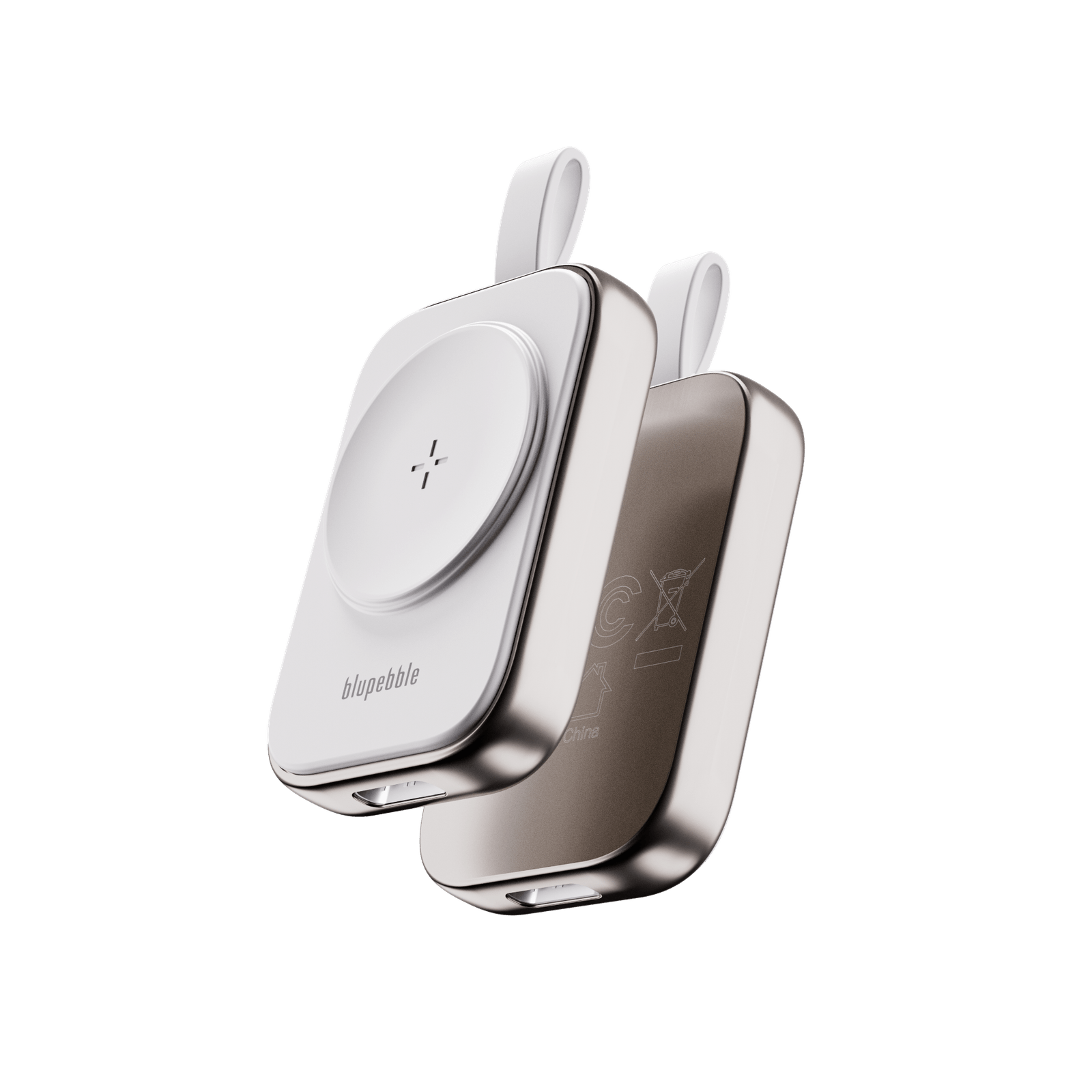Bluepebble Mini Mag Portable Wireless Magnetic 5W USB-C Charger - For Watch and AirPods - White BP-MINIMAG5W-WHTI