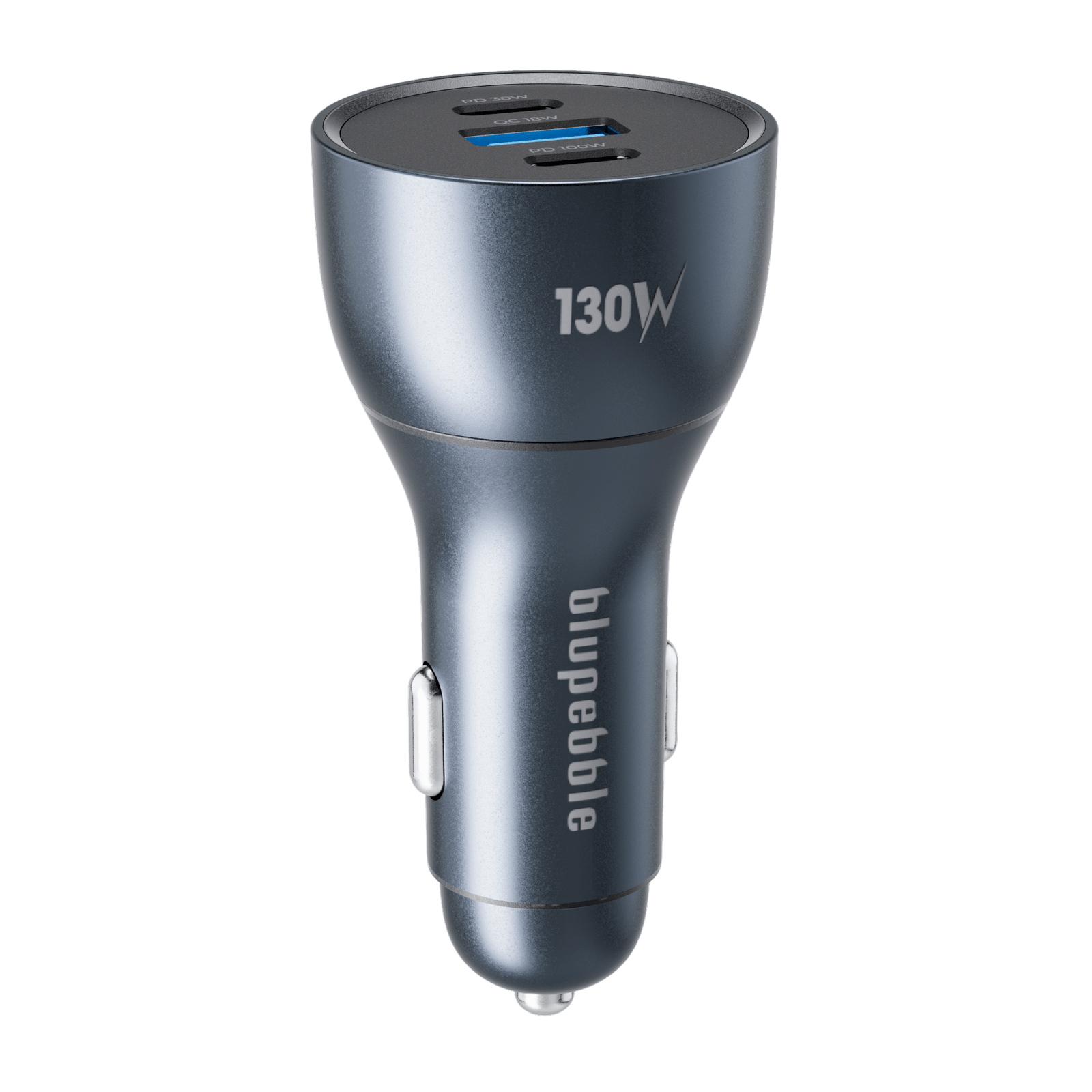 BluPebble Navi Power 130W Car Charger with 2x USB-C and 1x USB-A Ports - BP-CC0130-SG