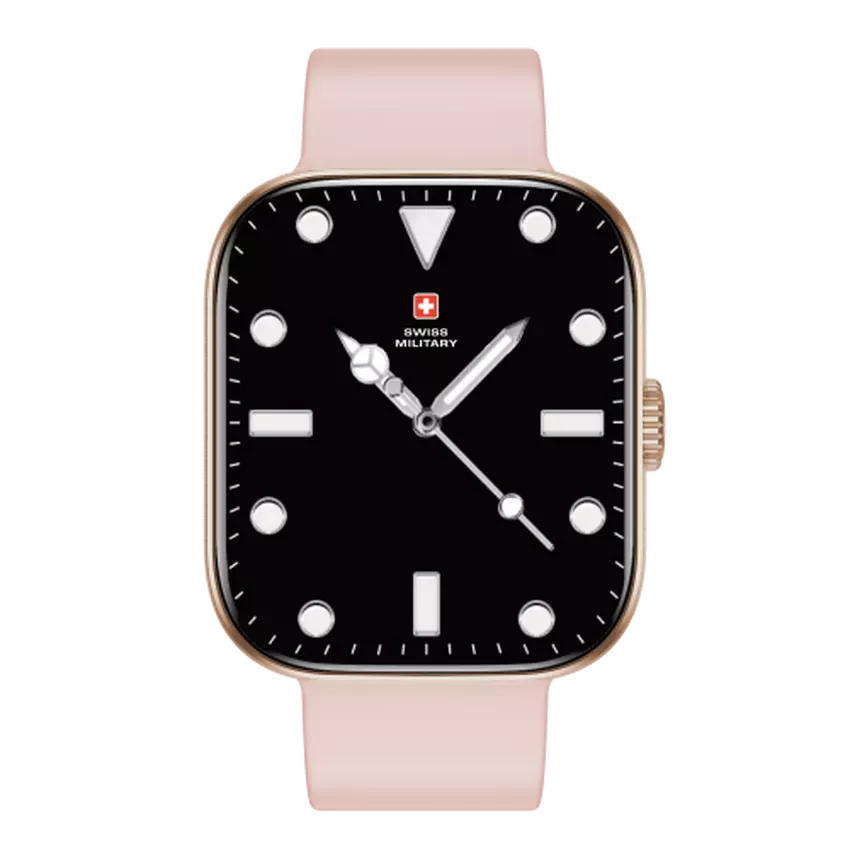 SWISS MILITARY ALPS 4 PINK WATCH WITH PINK SILICONE STRAP SM-WCH-ALPS4-BLKF-PNKSS