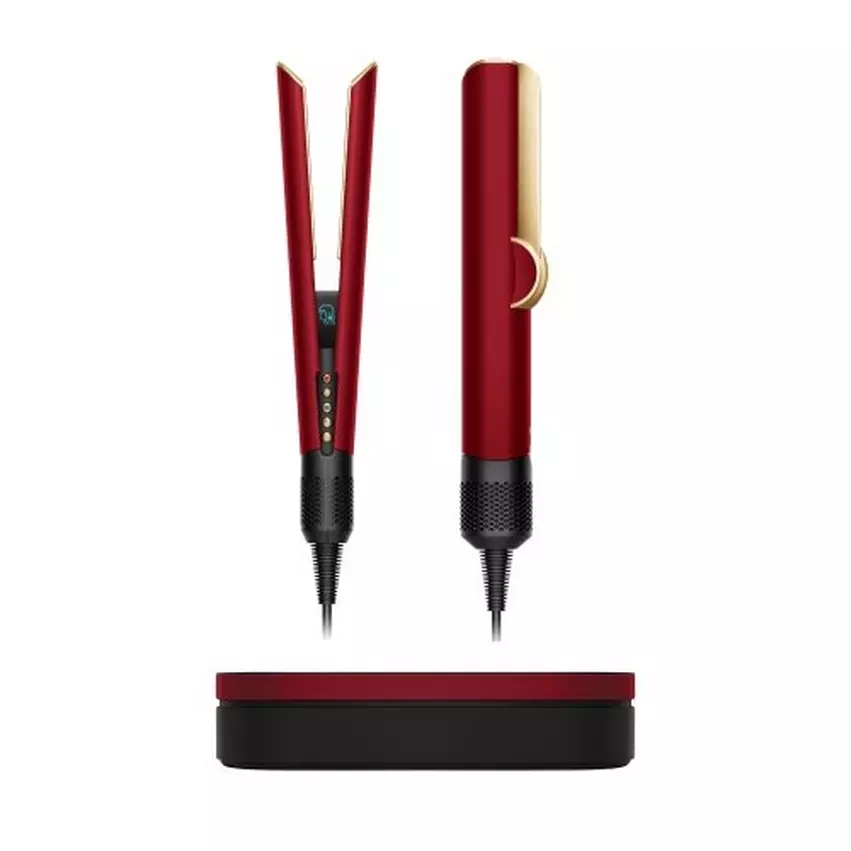 DYSON AIRSTRAIT HAIR STRAIGHTENER CERAMIC RED VELVET GOLD HT01