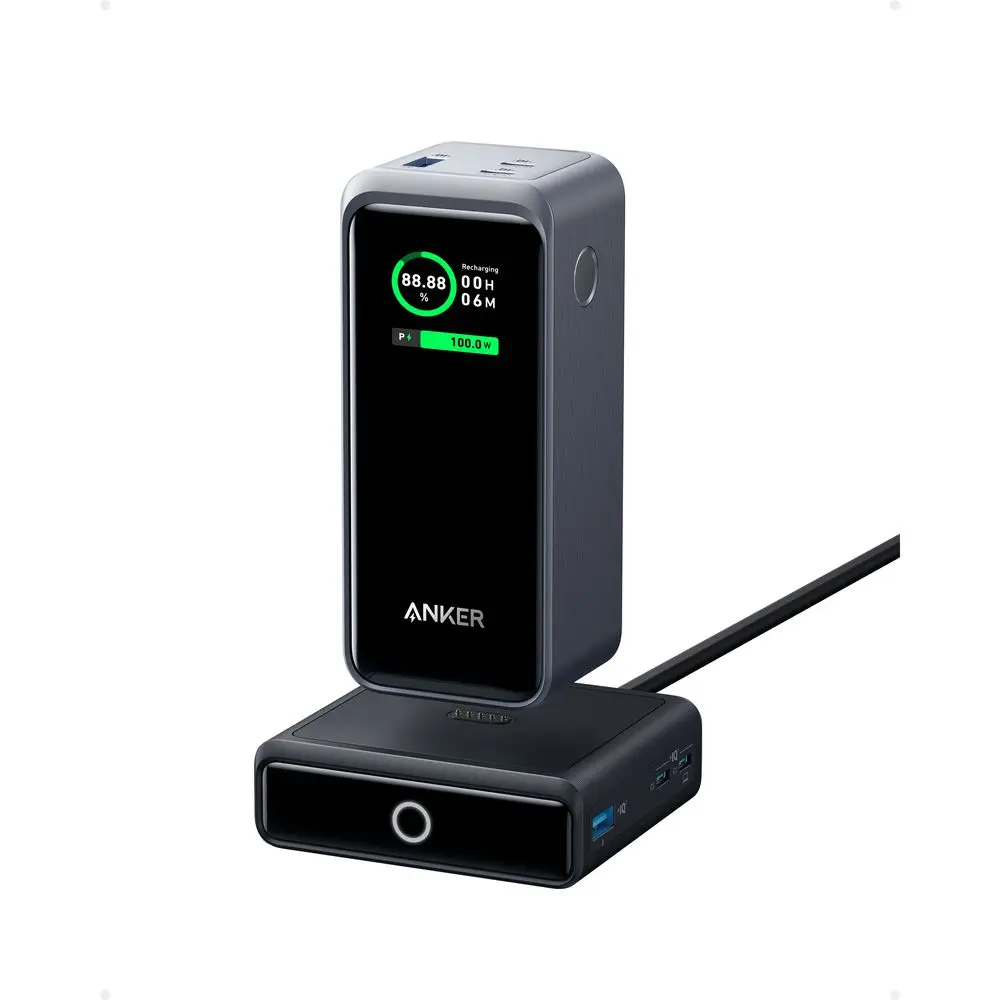 ANKER PRIME 27650MAH POWER BANK 250W & 100W CHARGING BASE 3 PORT PORTABLE SMART B1340211