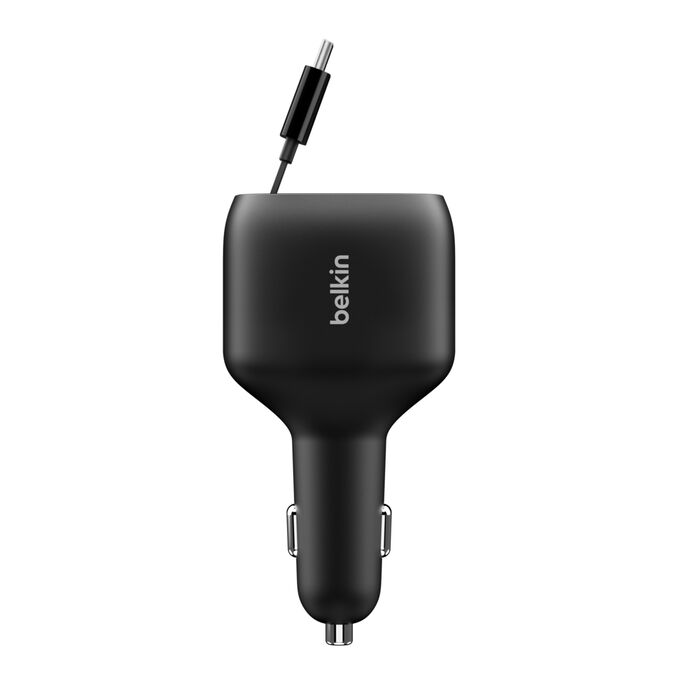 BELKIN BOOST CHARGE RETRACTABLE CAR CHARGER 75W BLACK CCC001HQBK thumbnail 3