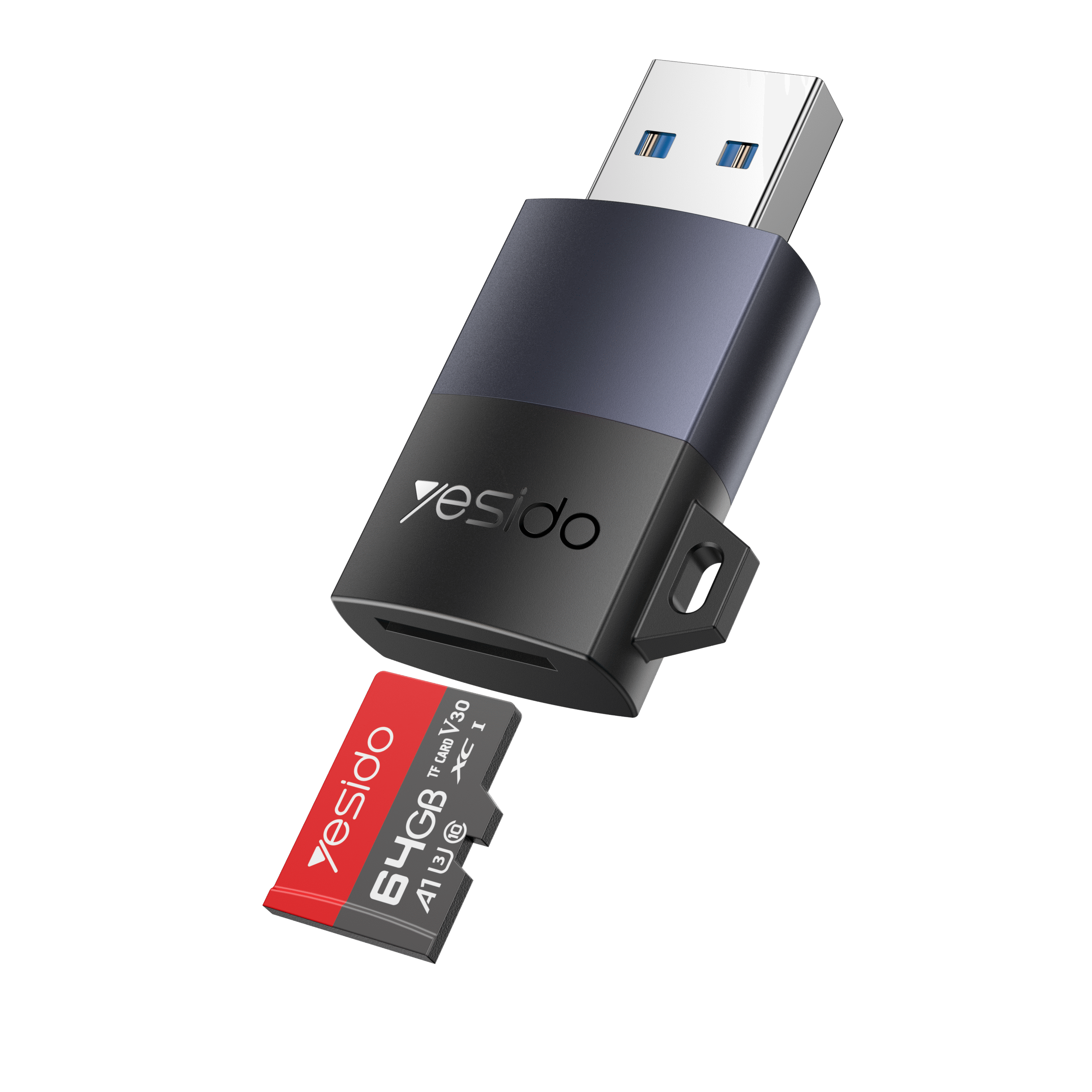 YESIDO USB A TO TF CARD READER BLACK GS36