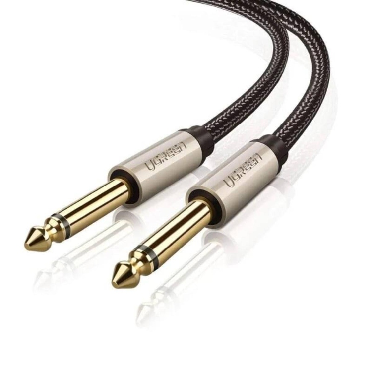 UGREEN 6.5MM MALE TO MALE STEREO AUXILIARY AUX AUDIO CABLE 2M GRAY 10638