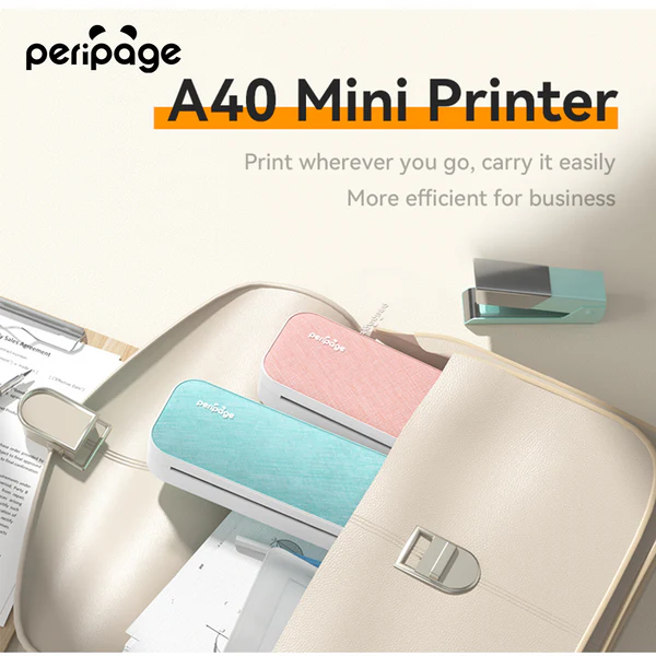 PeriPage A40 Mini Printer (Grey) - Portable and Efficient Wireless Printing Solution thumbnail 10