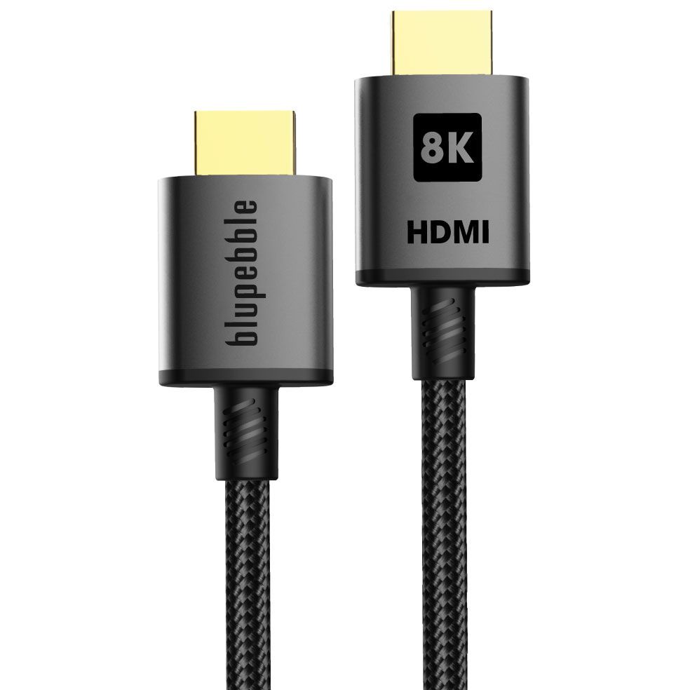 BLUPEBBLE 8K HDMI TO HDMI 2.1 ALUMINUM HOUSING SUPPORT 8K/60HZ,4K/240HZ CABLE 2M GRAY  BP-HD8KGEN2-A