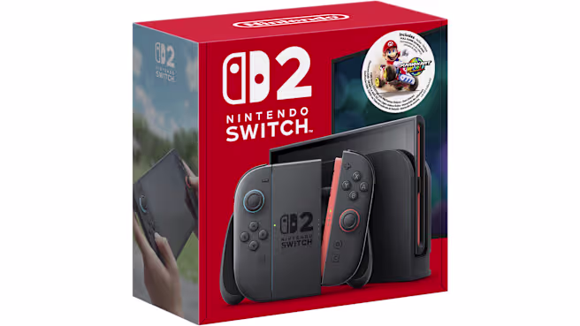 NINTENDO SWITCH 2 GAMING CONSOLE MARIOKART WORLD BLACK RED thumbnail 4