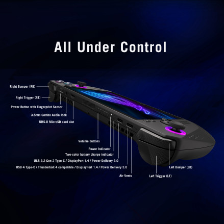 ASUS ROG Ally X Console (RC72LA) - 7-Inch Display, Ryzen Z1 Extreme, 24GB LPDDR5X RAM, 1TB M.2 SSD thumbnail 9