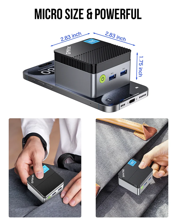 GMKtec Mini PC NUCBOX-G5 - Intel N97, 12GB RAM, 512GB SSD, Windows 11 Pro, Compact Design thumbnail 4