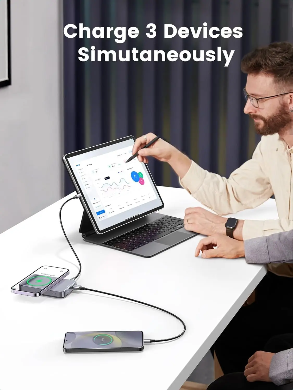 UGREEN UNO 5000MAH MAGNETIC WIRELESS POWERBANK GRAY PB571 35605B thumbnail 5